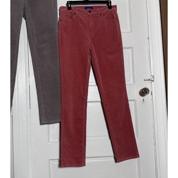 Talbots High-Waist Straight Leg Corduroy Pants Bundle Sz 4 Stretch Gray & Pink - Picture 4 of 16